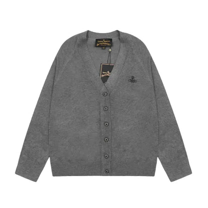 Minimal Crest Knit Cardigan