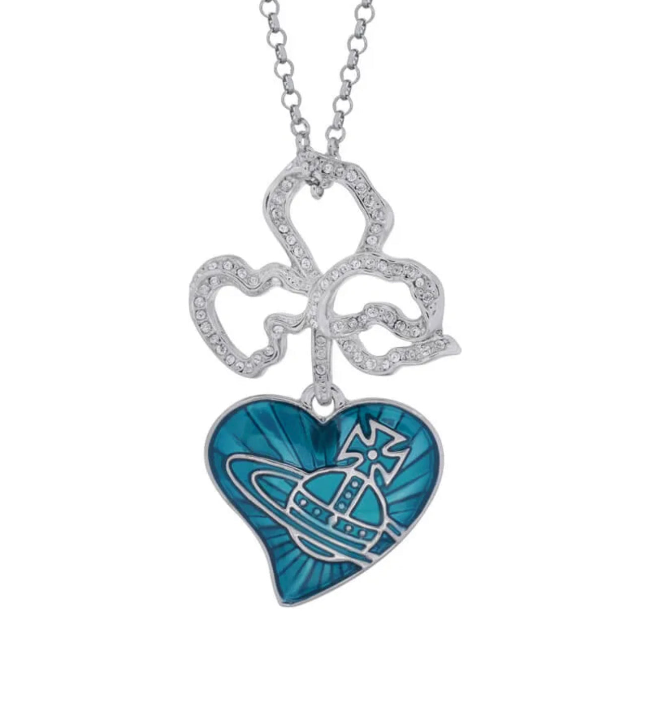 Bow heart necklace (with box)