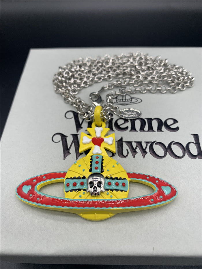 Yellow Skull Necklace (with box)