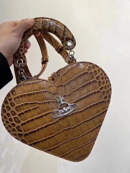 Tan Josephine Heart Crossbody Handbag (with dust bag)