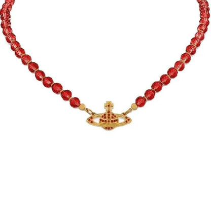 Saturn Pearl Orbit Choker Necklace