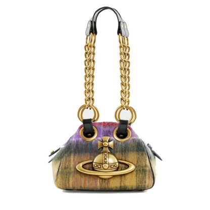 Mini Chain Handbag with Emblem