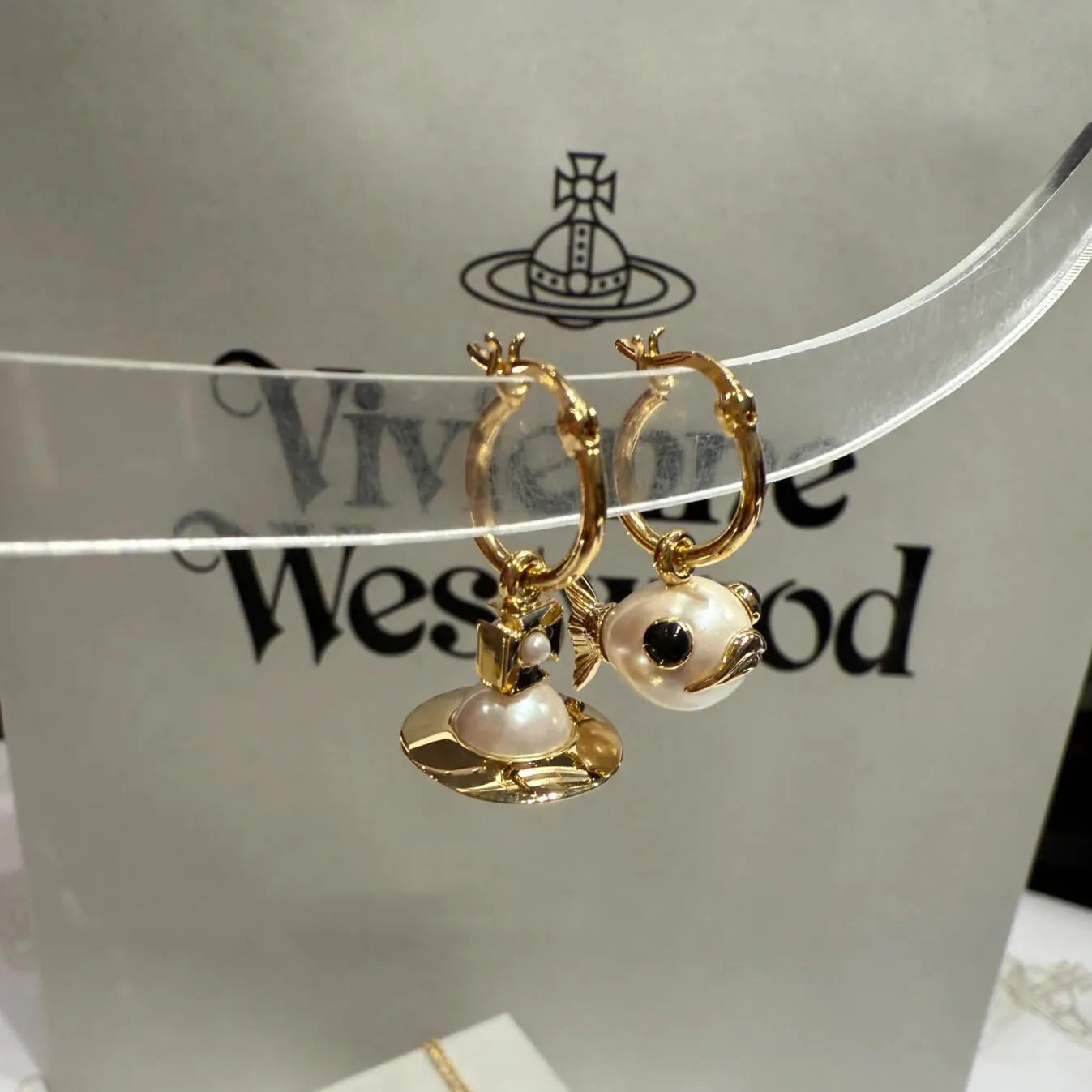 Orb & Fish Pearl Drop Earrings