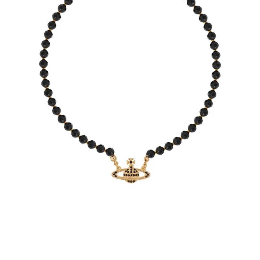 Saturn Pearl Orbit Choker Necklace