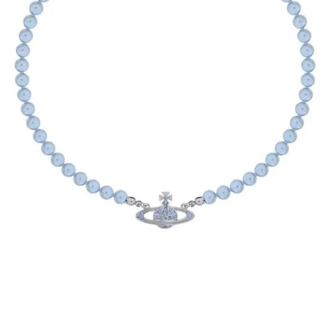 Saturn Pearl Orbit Choker Necklace