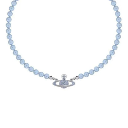Saturn Pearl Orbit Choker Necklace