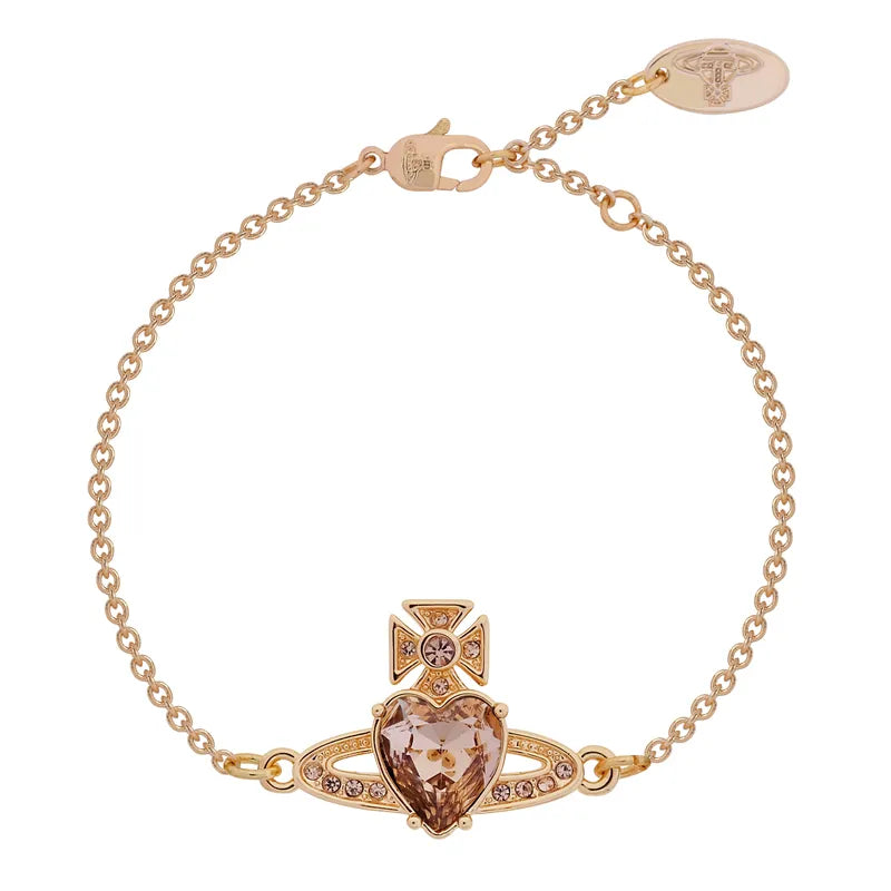 Orb Heart Crystal Chain Bracelet