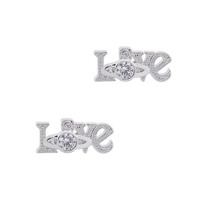 Love Orb Crystal Stud Earrings