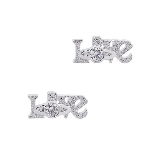 Love Orb Crystal Stud Earrings