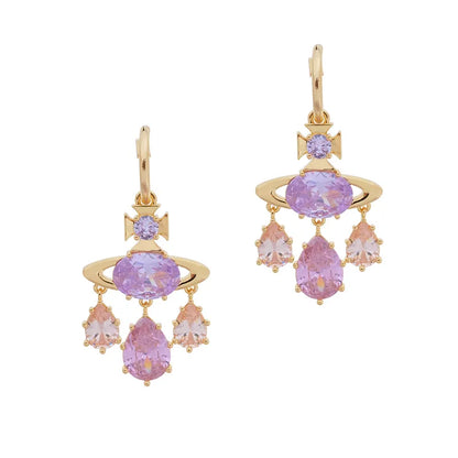 Iridescent Teardrop Orb Earrings