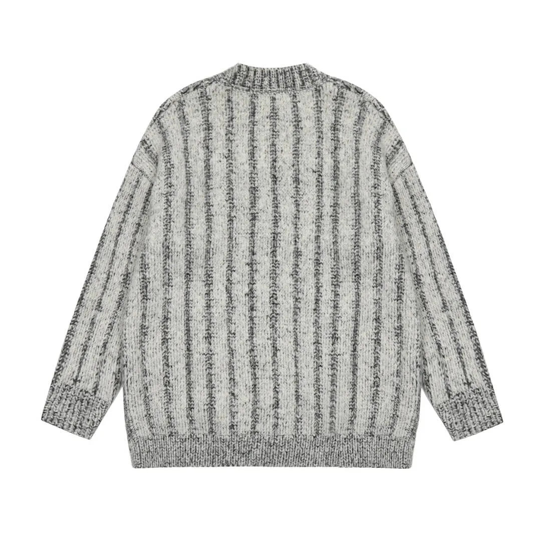 Striped Knit Oversized Cardigan