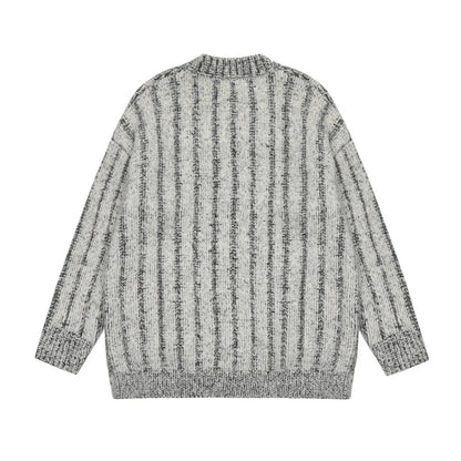 Striped Knit Oversized Cardigan