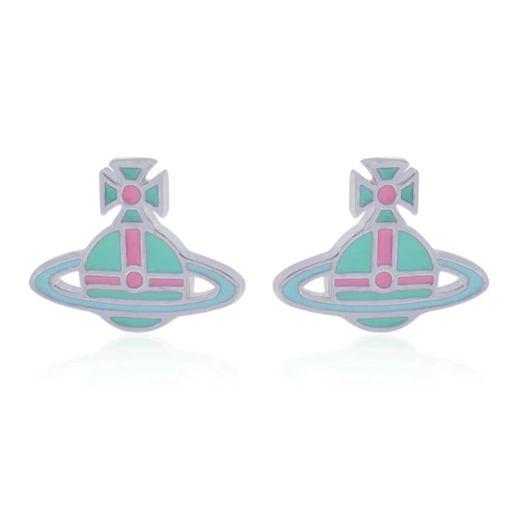 Flat Lacquered Saturn Earrings