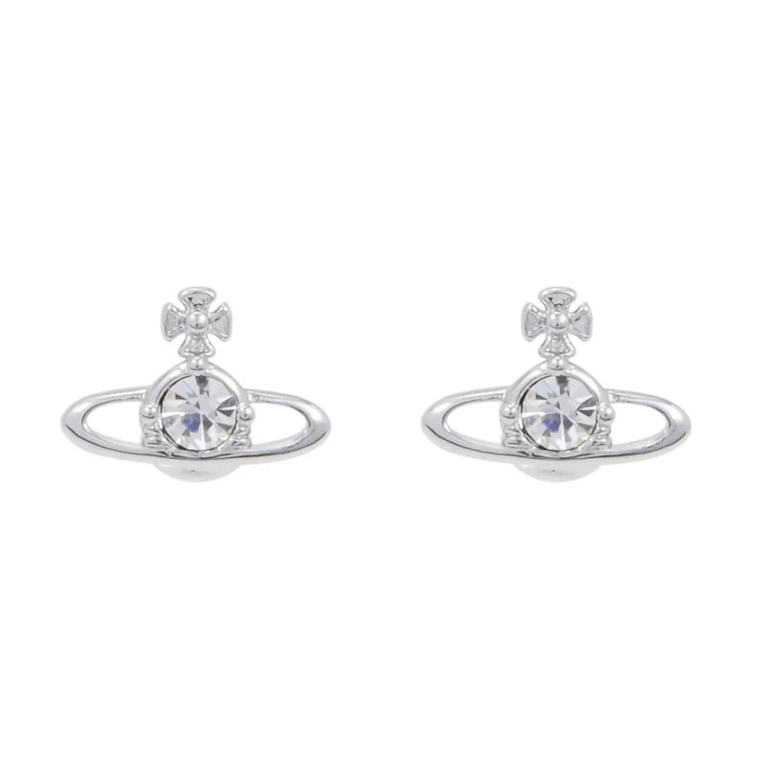 Mini Diamond Saturn Earrings