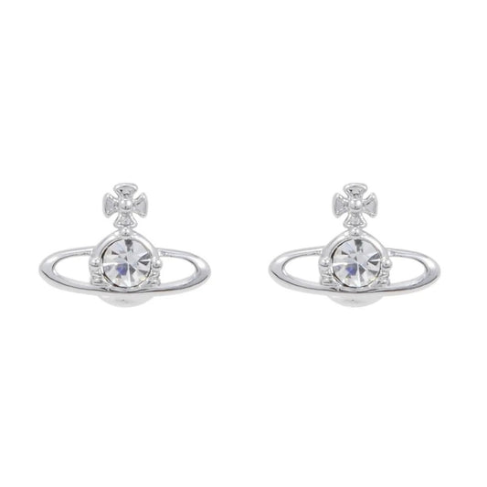 Mini Diamond Saturn Earrings