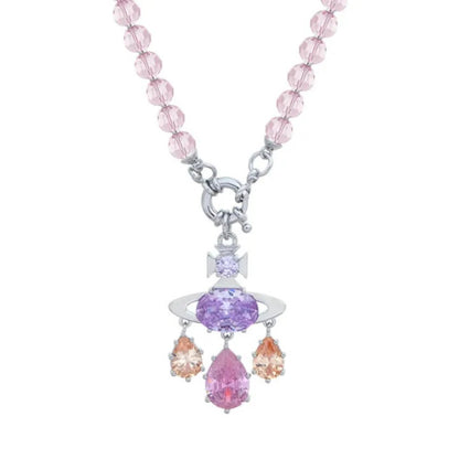 AUGUSTA Diamond Teardrop Crystal Necklace