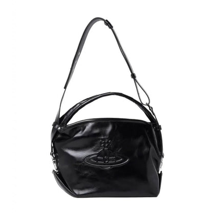 Glossy Leather Shoulder Tote Bag