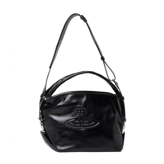 Glossy Leather Shoulder Tote Bag