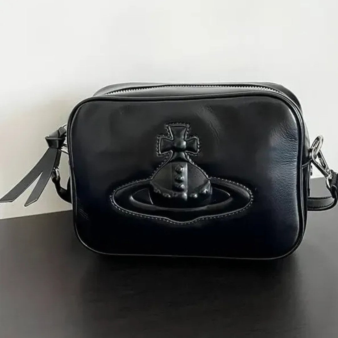 Compact Leather Crossbody Saturn Bag