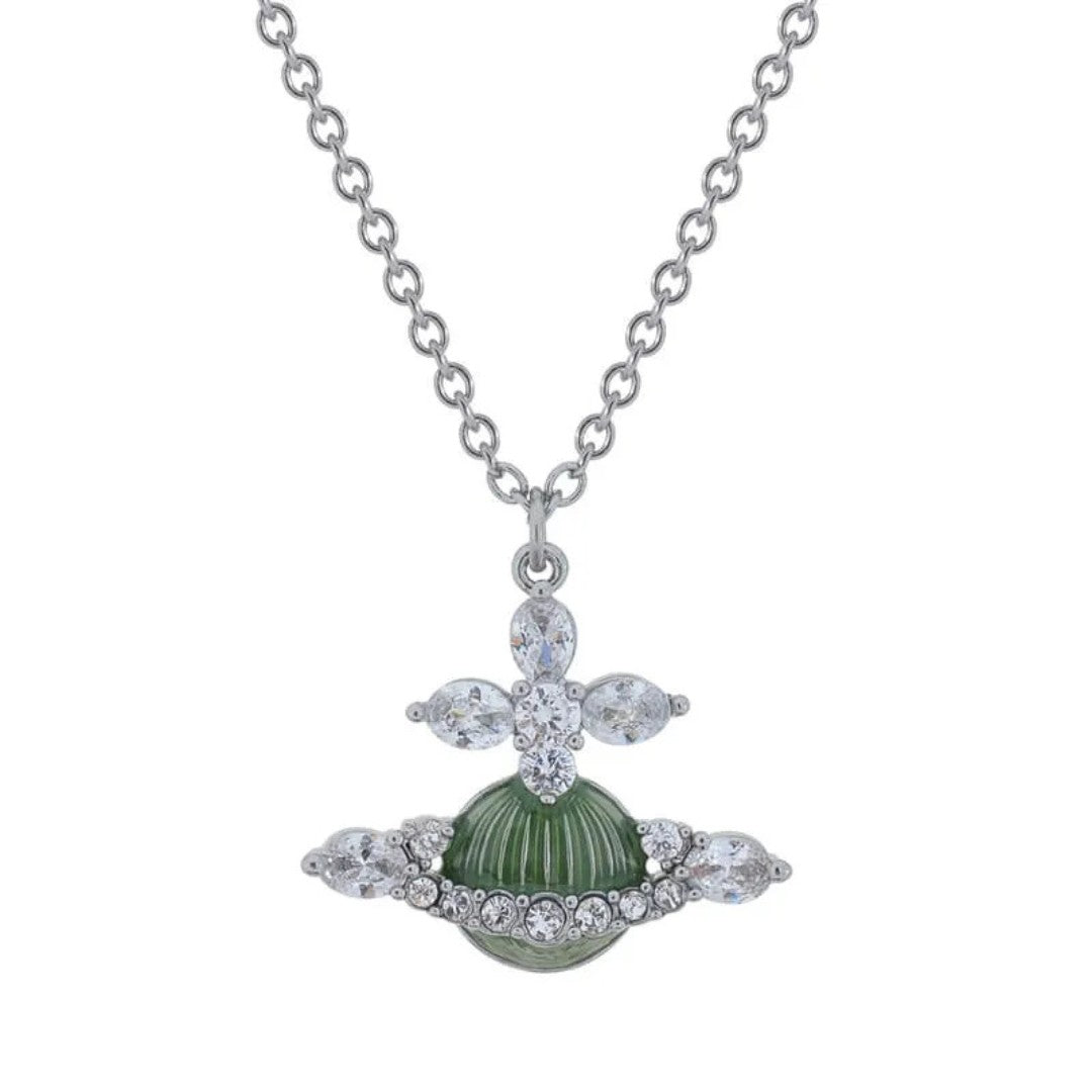 MIREILLE Gem-Studded Saturn Necklace