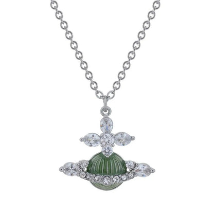 MIREILLE Gem-Studded Saturn Necklace