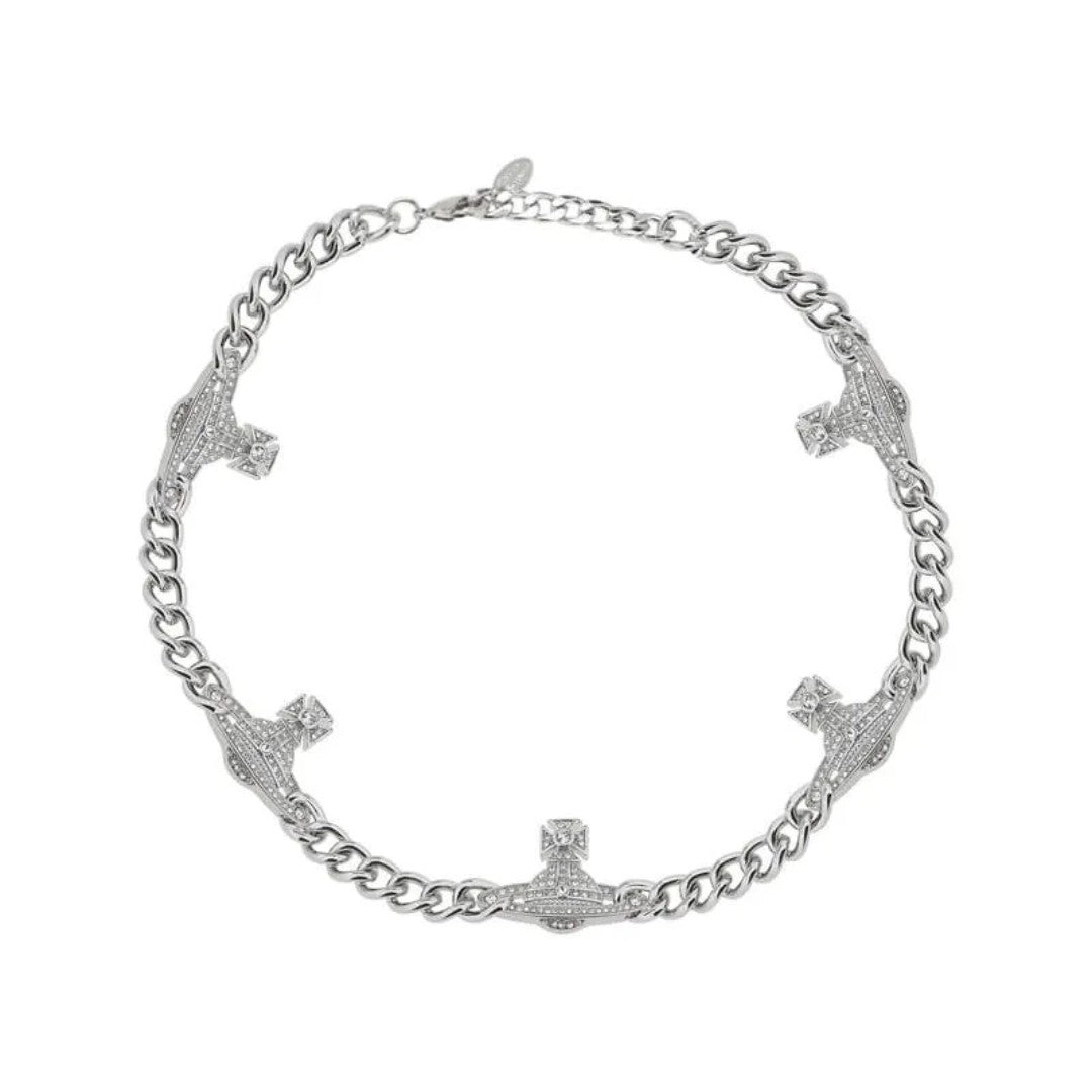 KIKA Multi-Orb Embellished Cuban Chain Necklace