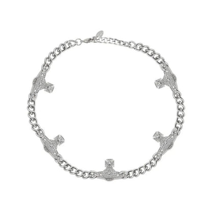 KIKA Multi-Orb Embellished Cuban Chain Necklace