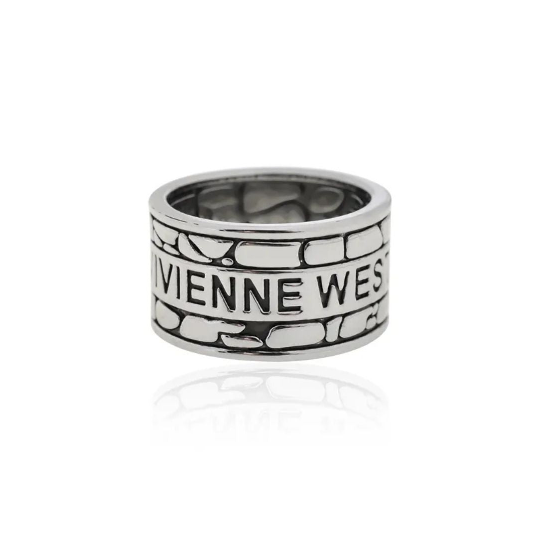 Engraved Brick Band Ring