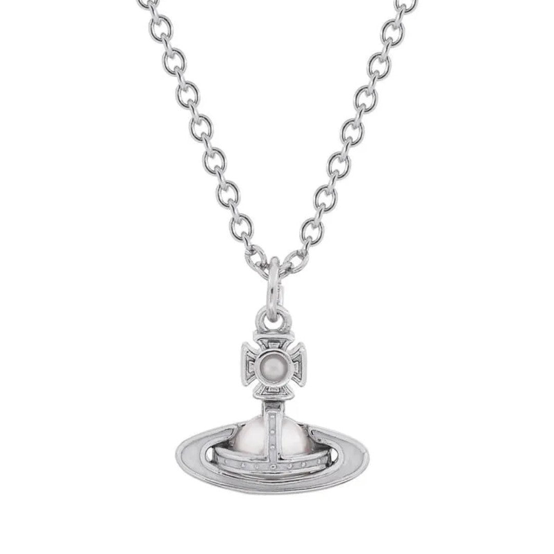 SIMONETTA Half-Domed Pearl Orb Necklace with Raised Lacquer Finish