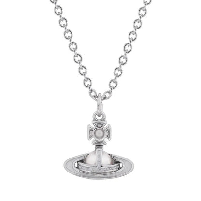 SIMONETTA Half-Domed Pearl Orb Necklace with Raised Lacquer Finish