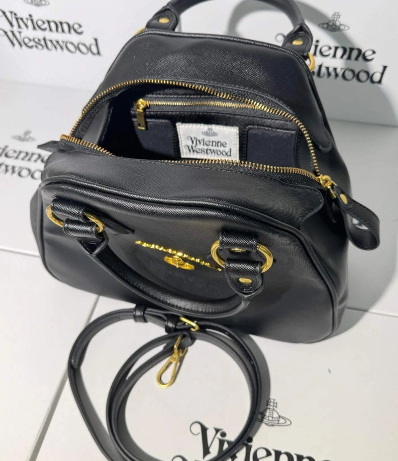 Vintage Orb Handbag with Script Accent