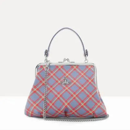 Plaid Kiss-Lock Granny Frame Purse