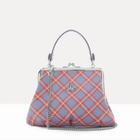 Plaid Kiss-Lock Granny Frame Purse
