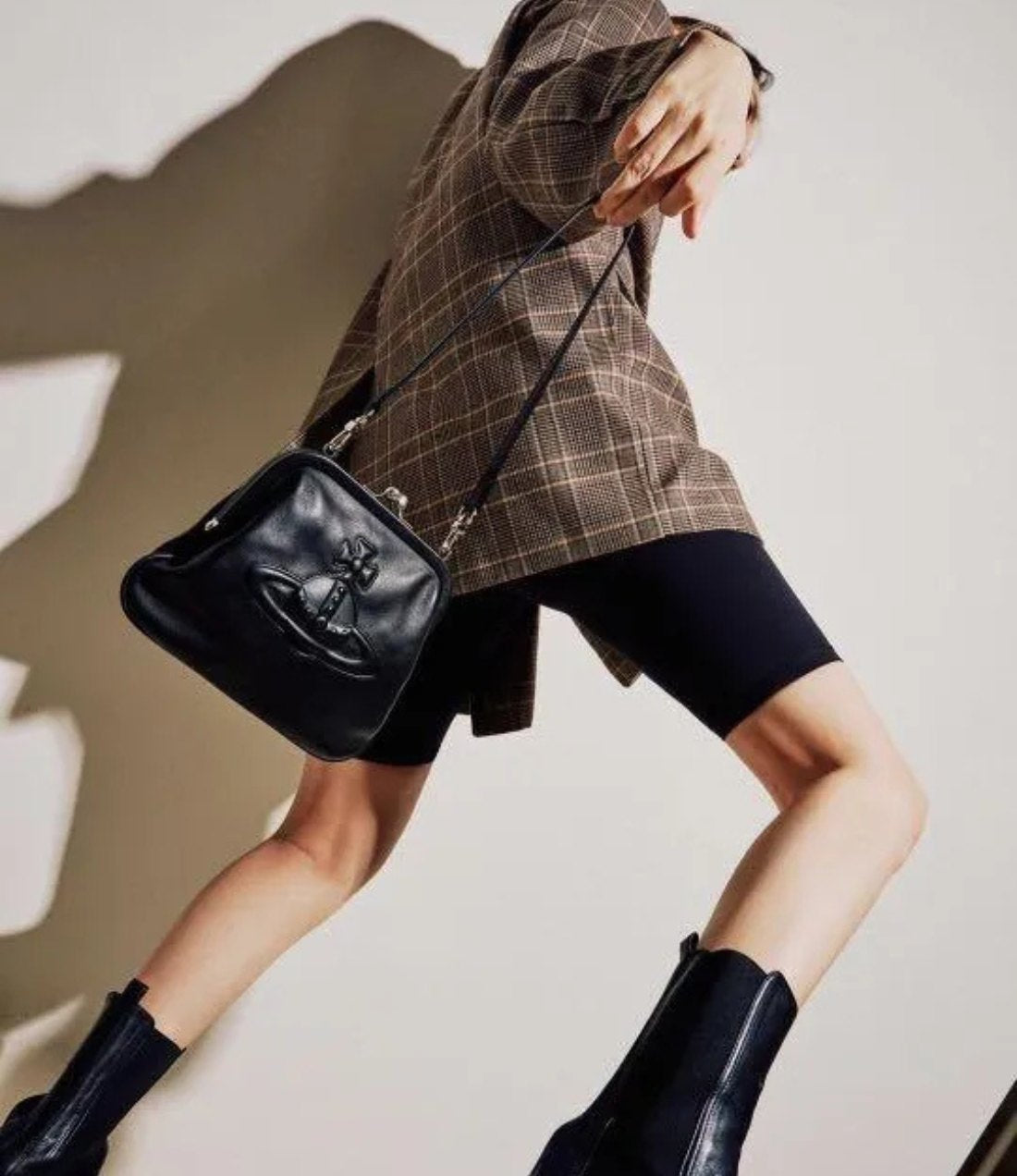 Frame Clutch Bag with Shoulder Strap with Dust Bag