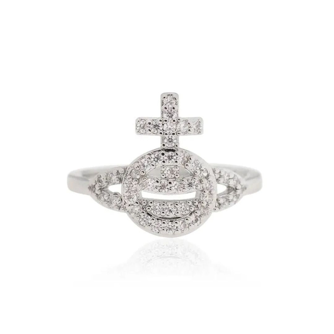 Orb Pavé Emblem Ring