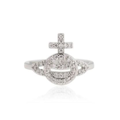 Orb Pavé Emblem Ring