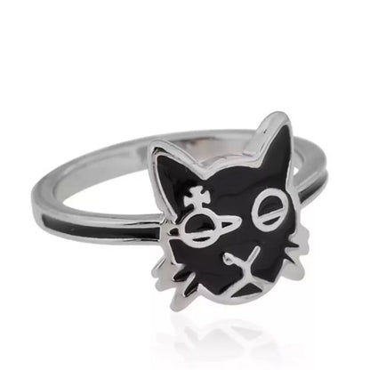 Cat Face Emblem Ring