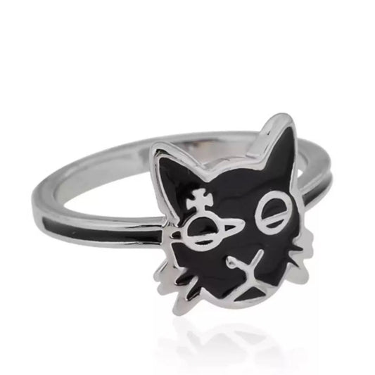 Cat Face Emblem Ring