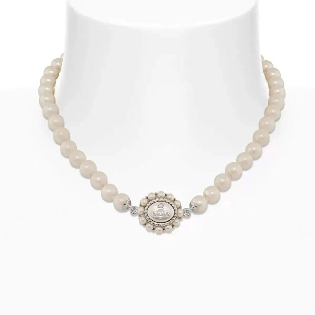 AMAYA Full Pearl Saturn Necklace