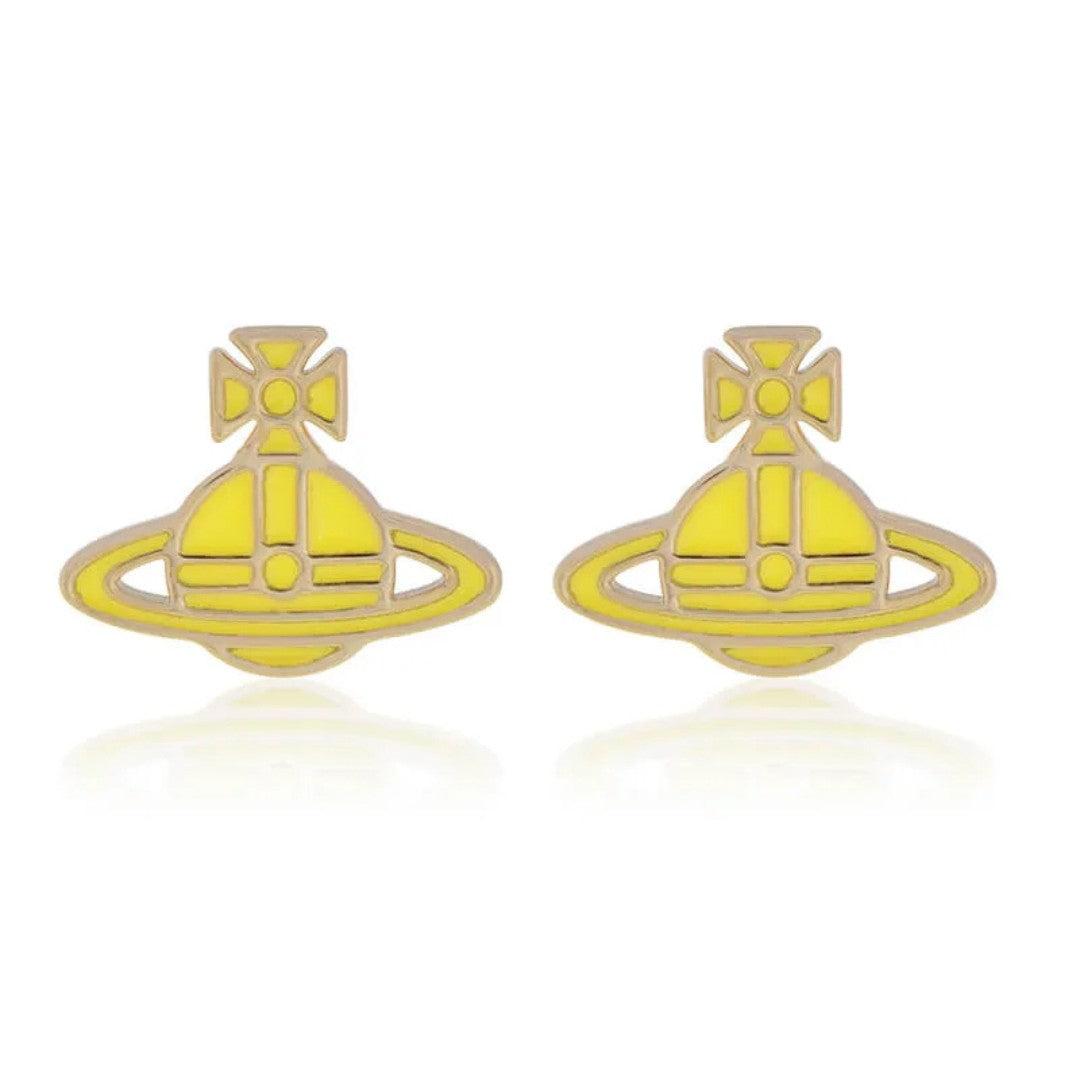Flat Lacquered Saturn Earrings
