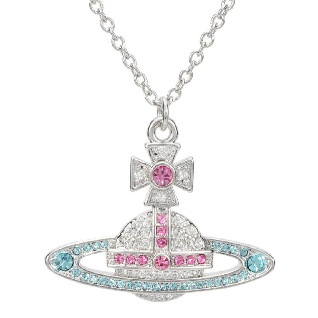 KIKA Full Diamond Saturn Necklace