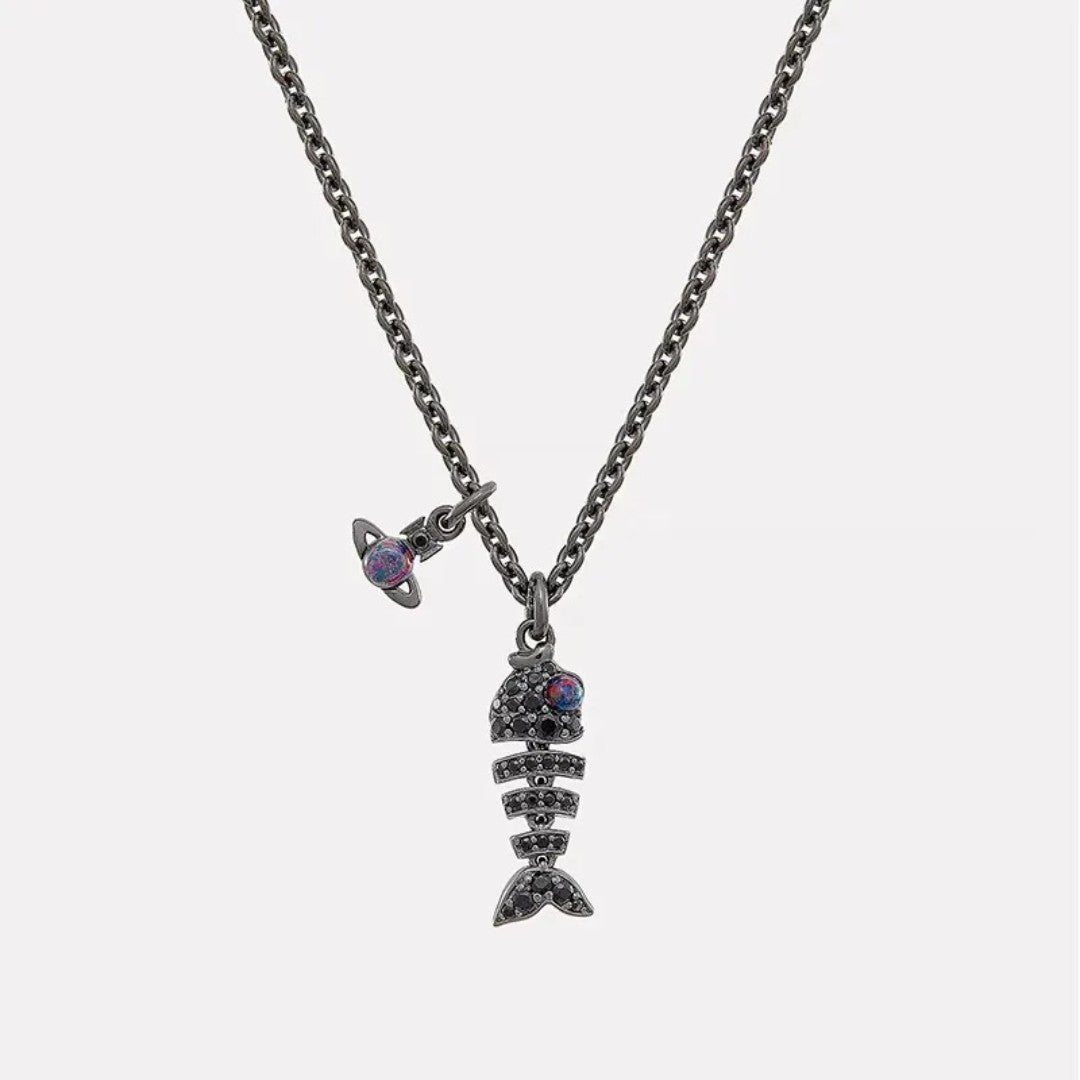 Lyall Fishbone Diamond Pendant Necklace