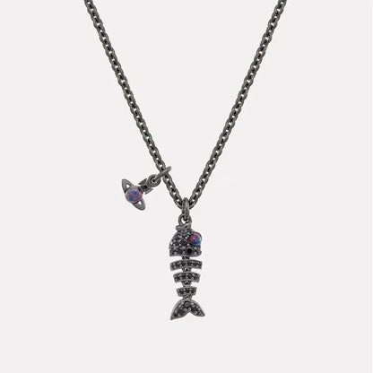 Lyall Fishbone Diamond Pendant Necklace