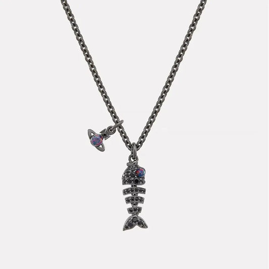 Lyall Fishbone Diamond Pendant Necklace