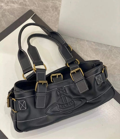 Mini Leather Saturn Messenger Bag