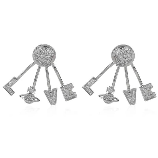 Love Alphabet Saturn Earrings