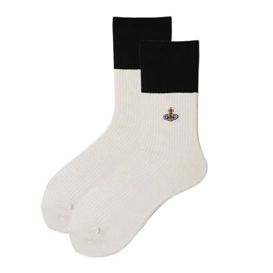 Two-Tone Ribbed Orb Socks