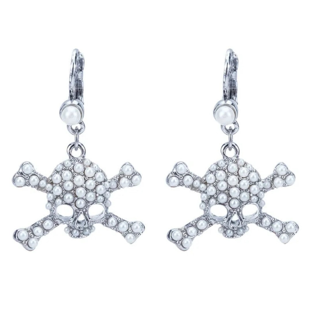 Skeleton Pearl Earrings