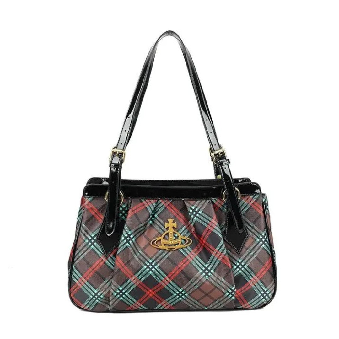 Plaid Classic Saturn Shoulder Bag