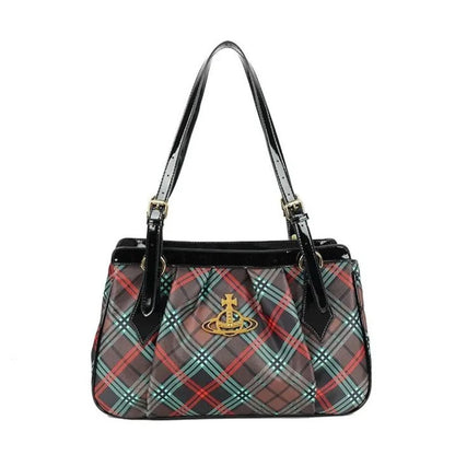 Plaid Classic Saturn Shoulder Bag